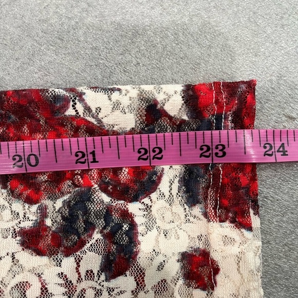 Zara White Cream Fitted Laced Floral Long Sleeve Blouse - Picture 8 of 11